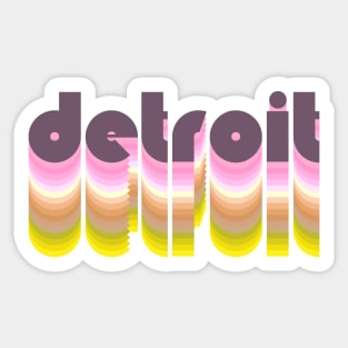 Detroit Michigan Pride Retro Style Represent Sticker